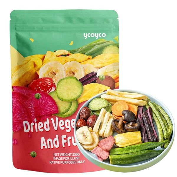 Ycoyco Crispy Fruits and Vegetables Freeze Dried Mix Fruit and Vegetables Chips Healthy Kids Snacks Food