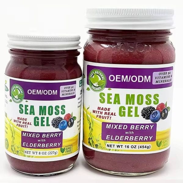 Organic Formula Natural Sea Moss Gel With 92 Minerals and Vitamins Sea Moss Jelly Nutritional Supplement for Immune System