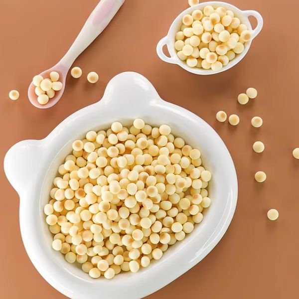 Wholesale Sweet Crispy Small Steamed Buns Puffed Snacks For Infants Children Snack Packaged In Bags